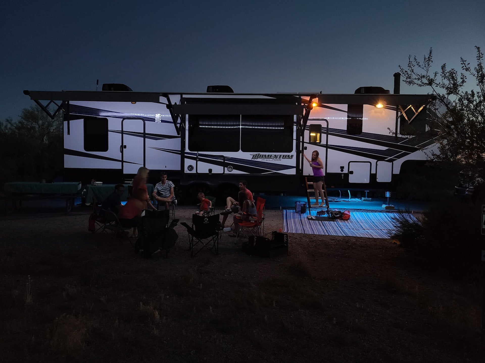 tiny house at night