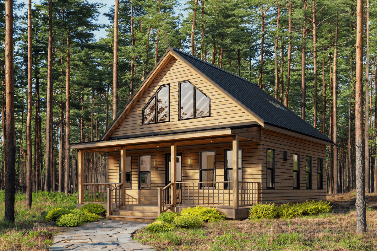 beautiful cabin in the woods