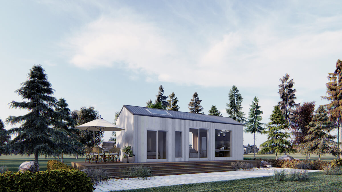 modern cottage tiny house and home office